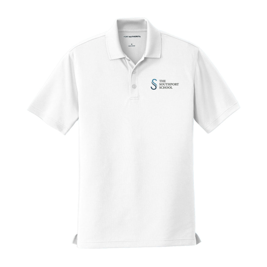 The Southport School Short Sleeve Performance Polo Logowear The Southport School White Mens S