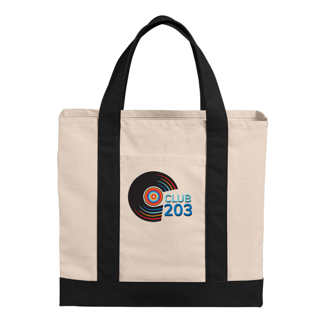 CLUB203 Cotton Canvas Tote Bag Logowear Club 203 Natural/Blue