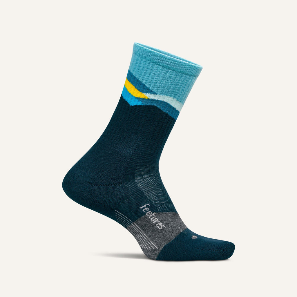 Feetures Trail Max Cushion Mini Crew Apparel Feetures Mountain High Blue Medium