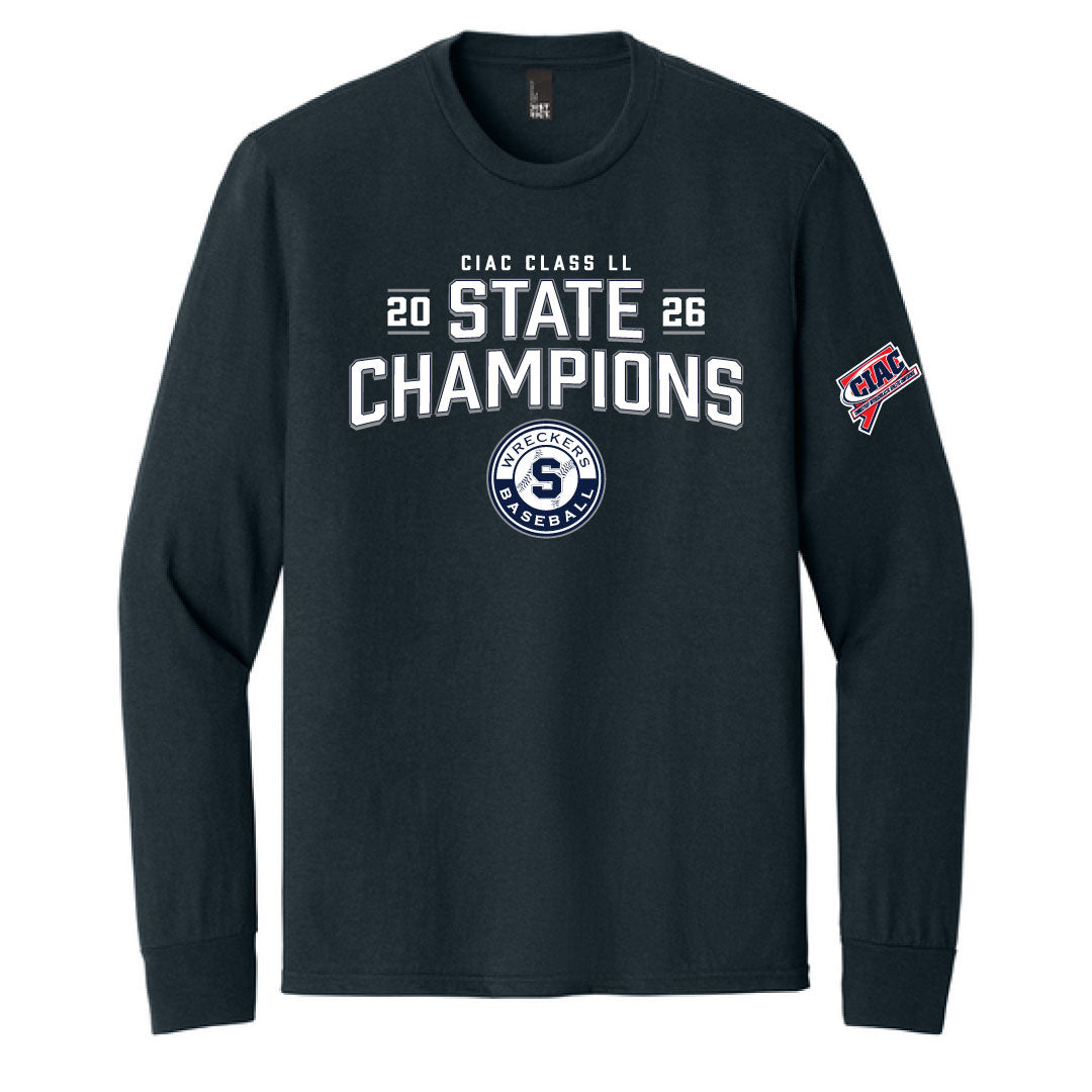 Staples Baseball Class LL State Champions Tri Blend Long Sleeve Logowear Staples Baseball Navy Mens S
