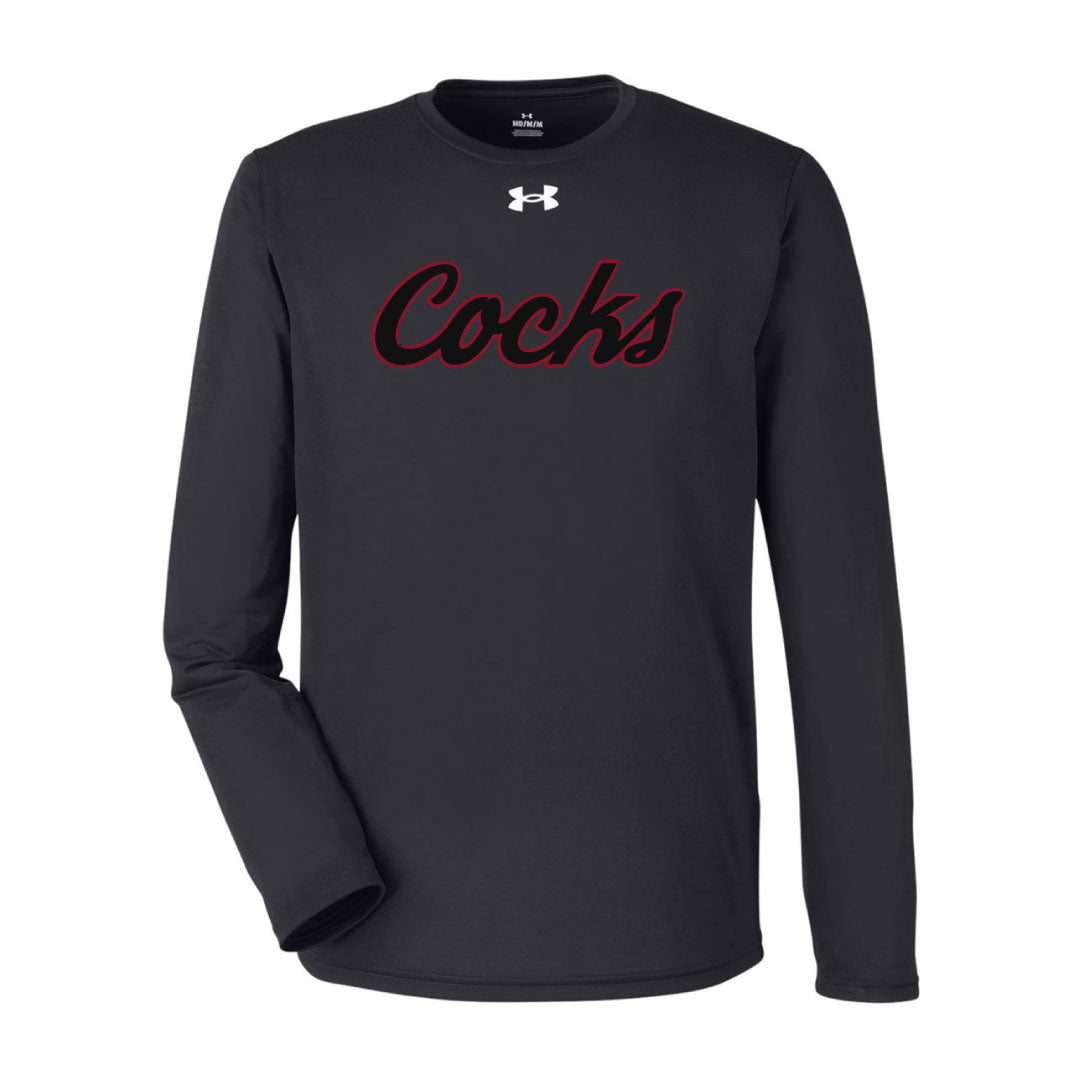 USC Rugby Black UA Team Tech Long Sleeve Logowear University of So. Carolina Rugby Black w Red Outline Mens S