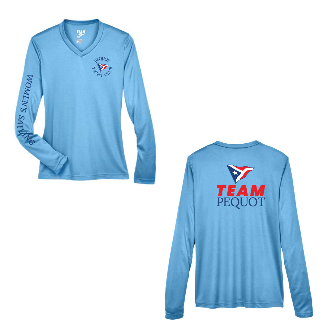 Pequot Women's Sailing UPF 40 Performance Long Sleeve Logowear Pequot Women's Sailing Light Blue Ladies XS