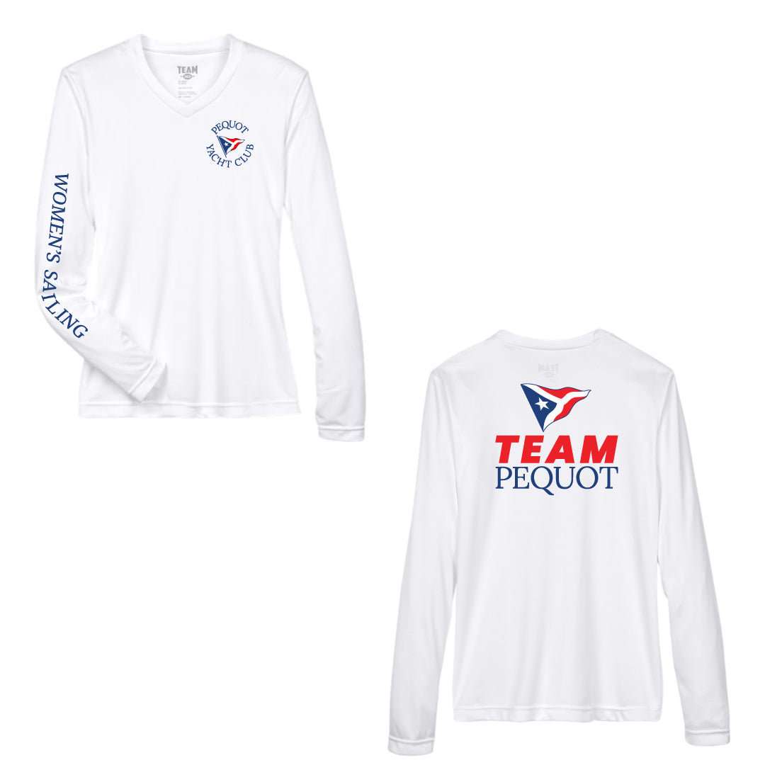 Pequot Women's Sailing UPF 40 Performance Long Sleeve Logowear Pequot Women's Sailing White Ladies XS