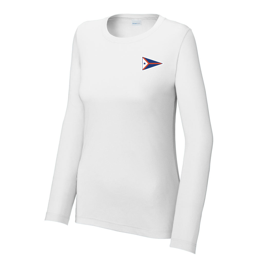 PYC Posi-UV ® Pro Long Sleeve Tee Logowear Pequot Yacht Club White Adult XS