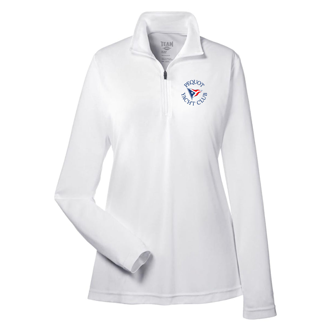 Pequot Women's Sailing UPF 40 Performance 1/4 Zip Logowear Pequot Women's Sailing White Ladies XS