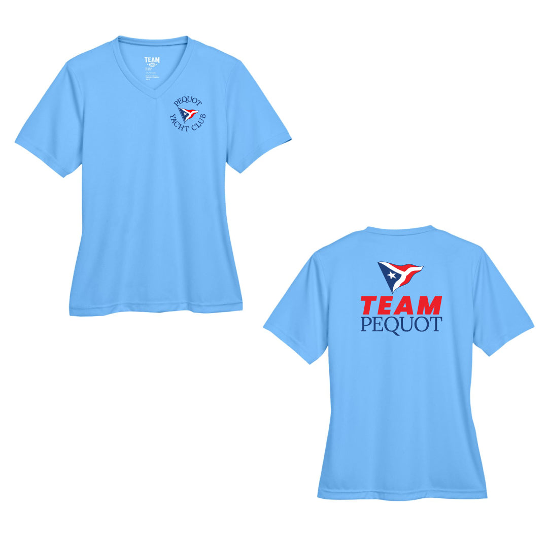 Pequot Women's Sailing UPF 40 Performance Tee Logowear Pequot Women's Sailing Light Blue Ladies XS