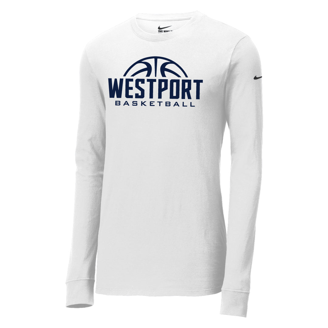 Westport Basketball Nike Dri Fit Long Sleeve Logowear Westport Basketball White Mens XS