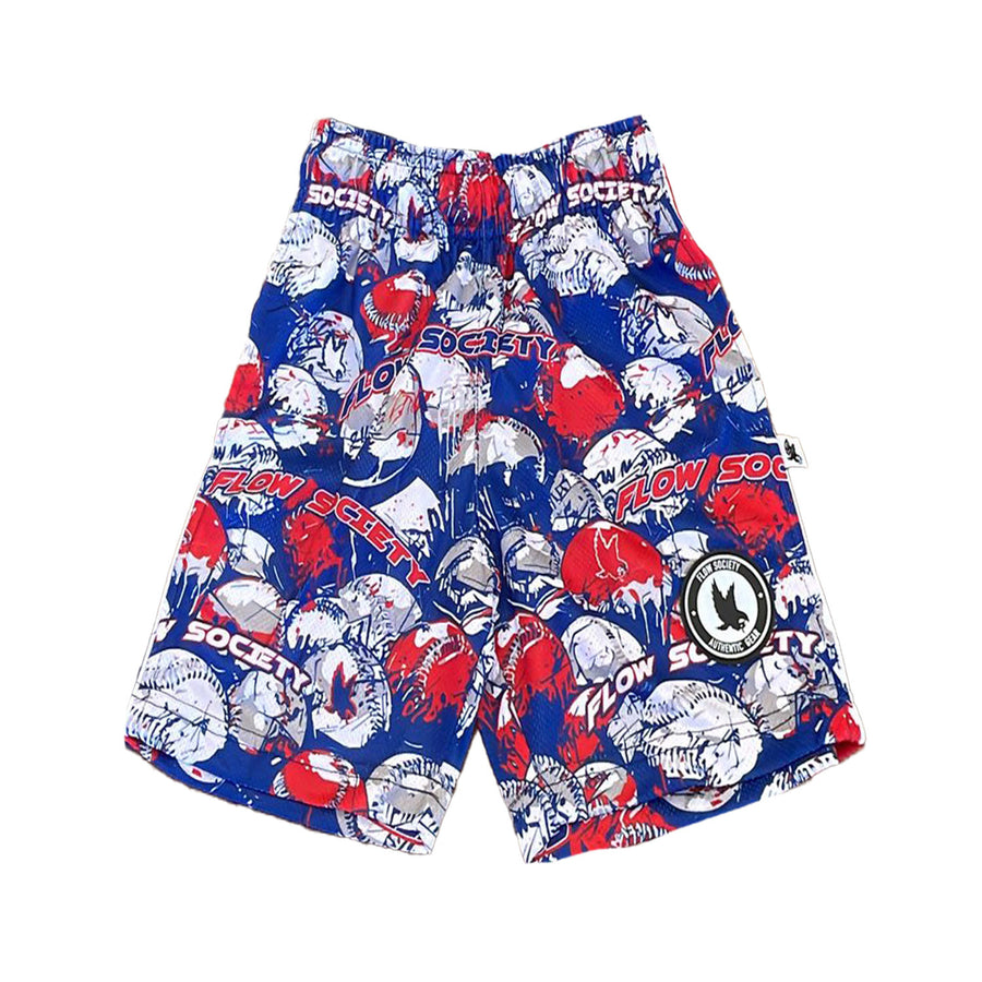 Flow Society Boys' Mid Length Attack Shorts Apparel Flow Society Baseball Splatter XSmall