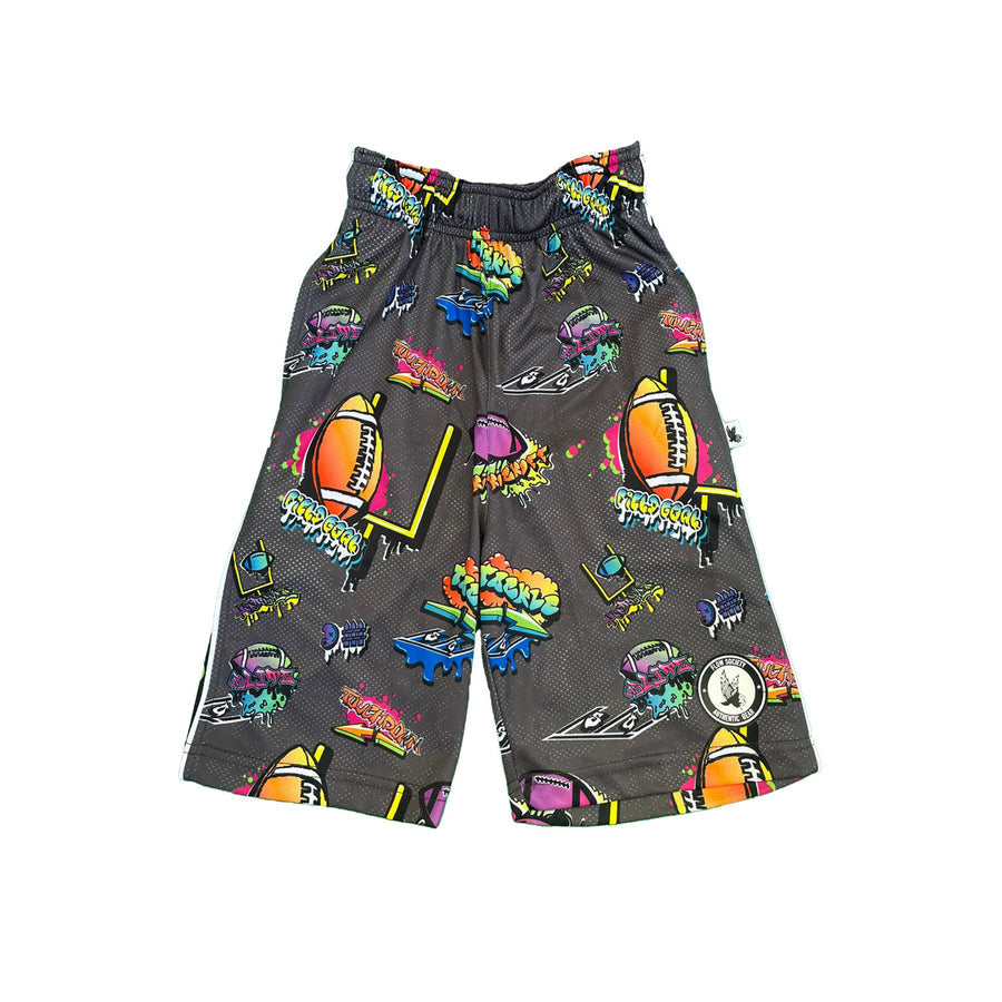Flow Society Boys' Mid Length Attack Shorts Apparel Flow Society Graffiti Football Kickoff XSmall