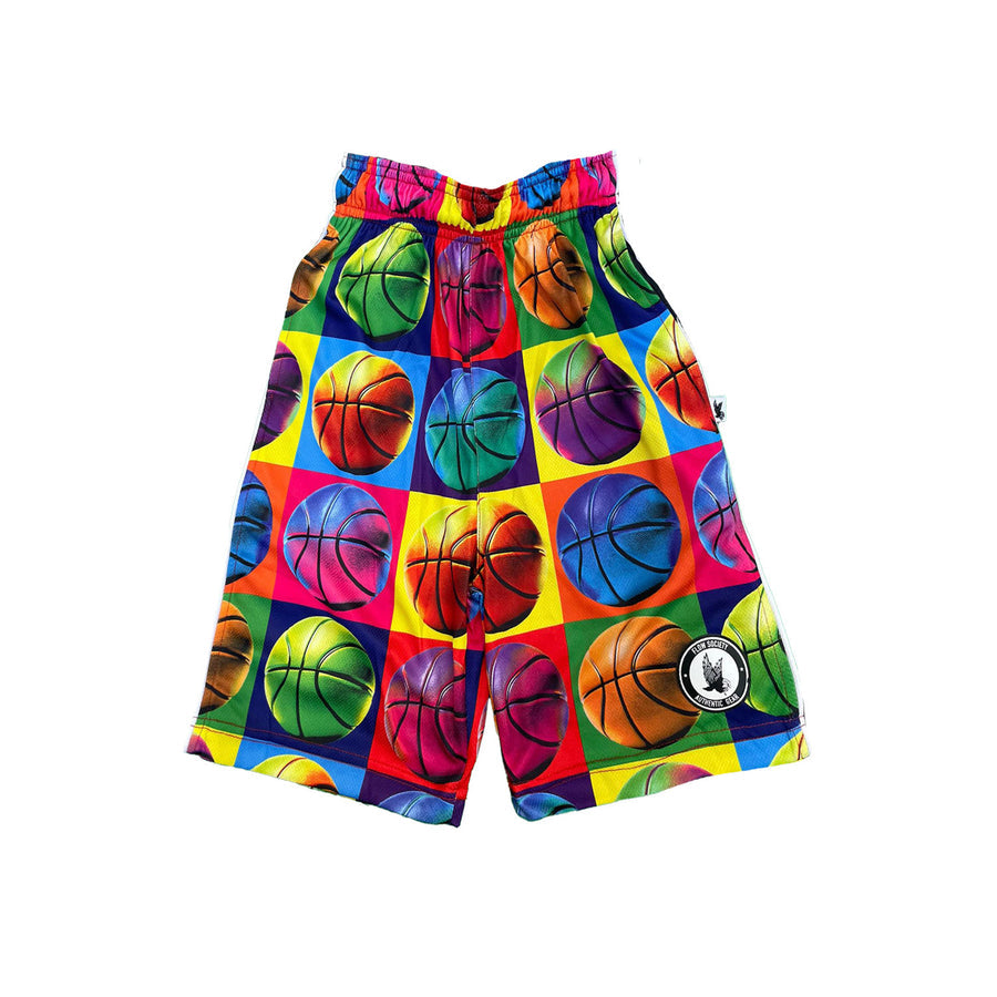 Flow Society Boys' Mid Length Attack Shorts Apparel Flow Society Basketball Pop Art Warhol XSmall