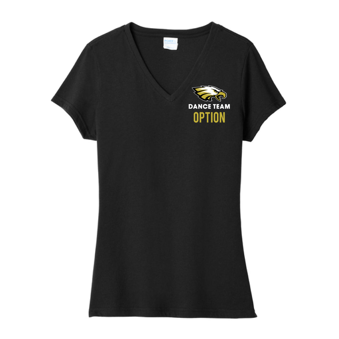 THS Dance Family Ladies Cotton V-neck Logowear Trumbull Dance Team Black Ladies XS