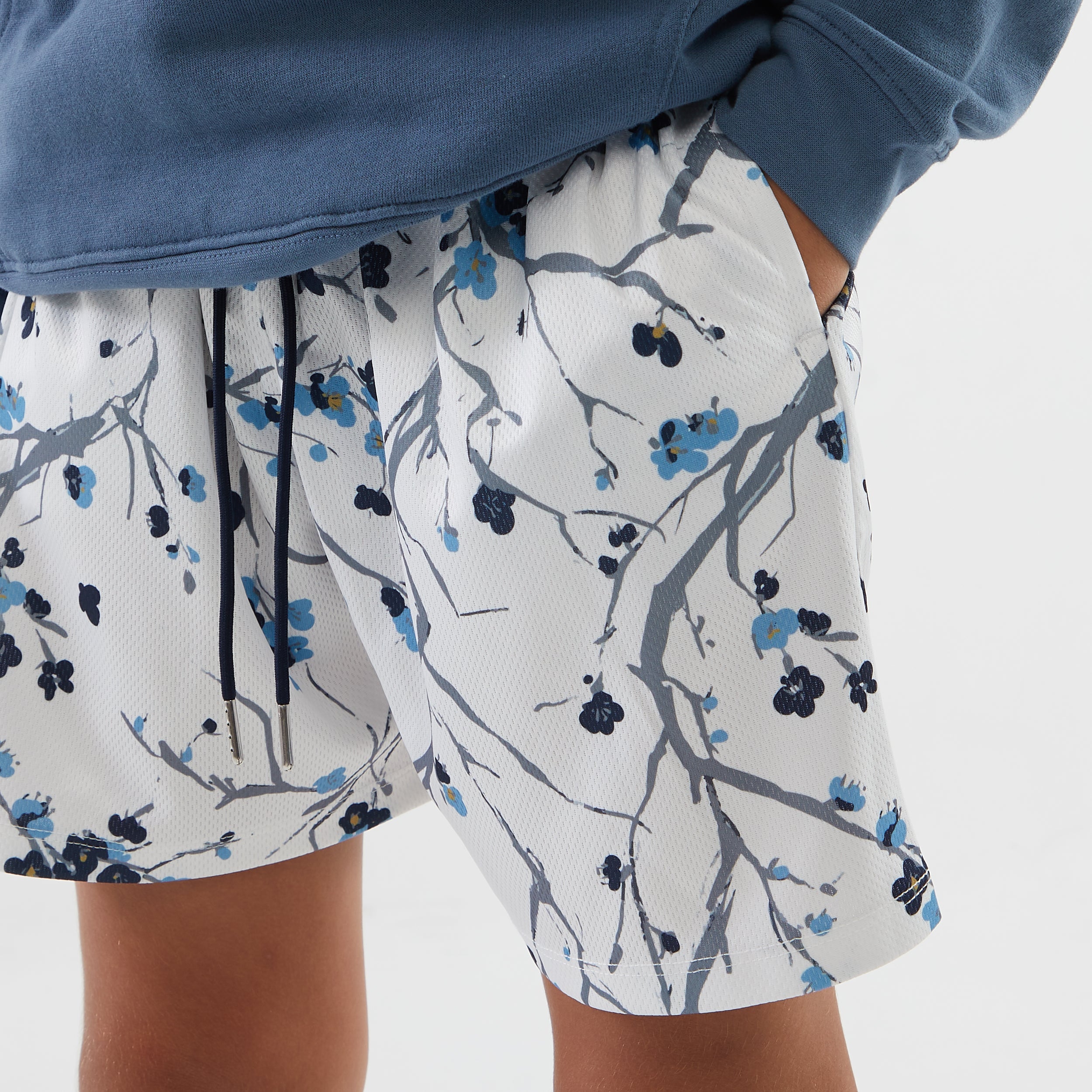 The Drip Shop Kids' Blossom Blues Shorts Apparel The Drip Shop White Youth Small