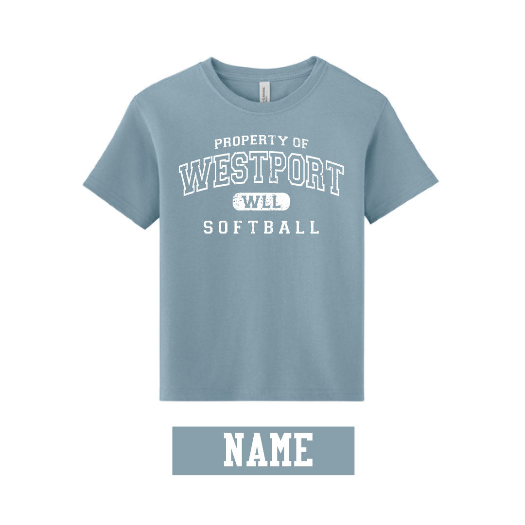 Westport LL Softball Premium Cotton Tee Logowear Westport LL Softball Vintage Denim Adult XS