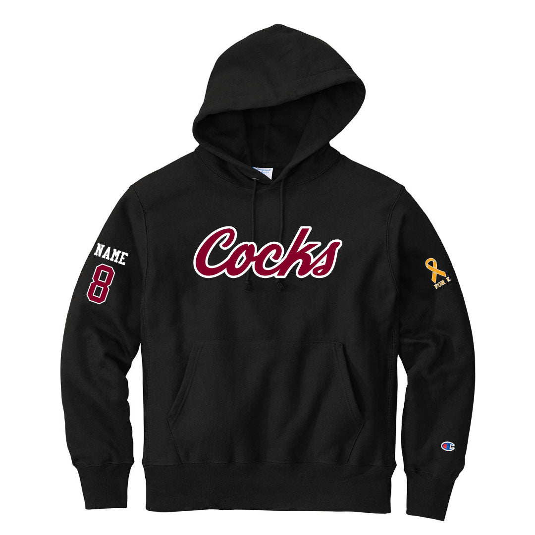 USC Rugby Black Champion RW Hoodie Logowear University of So. Carolina Rugby Red w White Outline Mens S