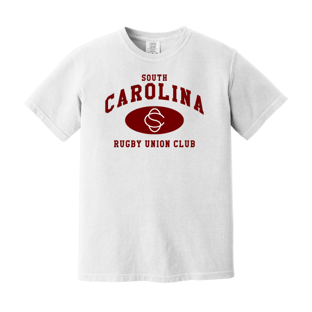 USC Rugby Union Comfort Colors Tee Logowear University of So. Carolina Rugby White Mens S