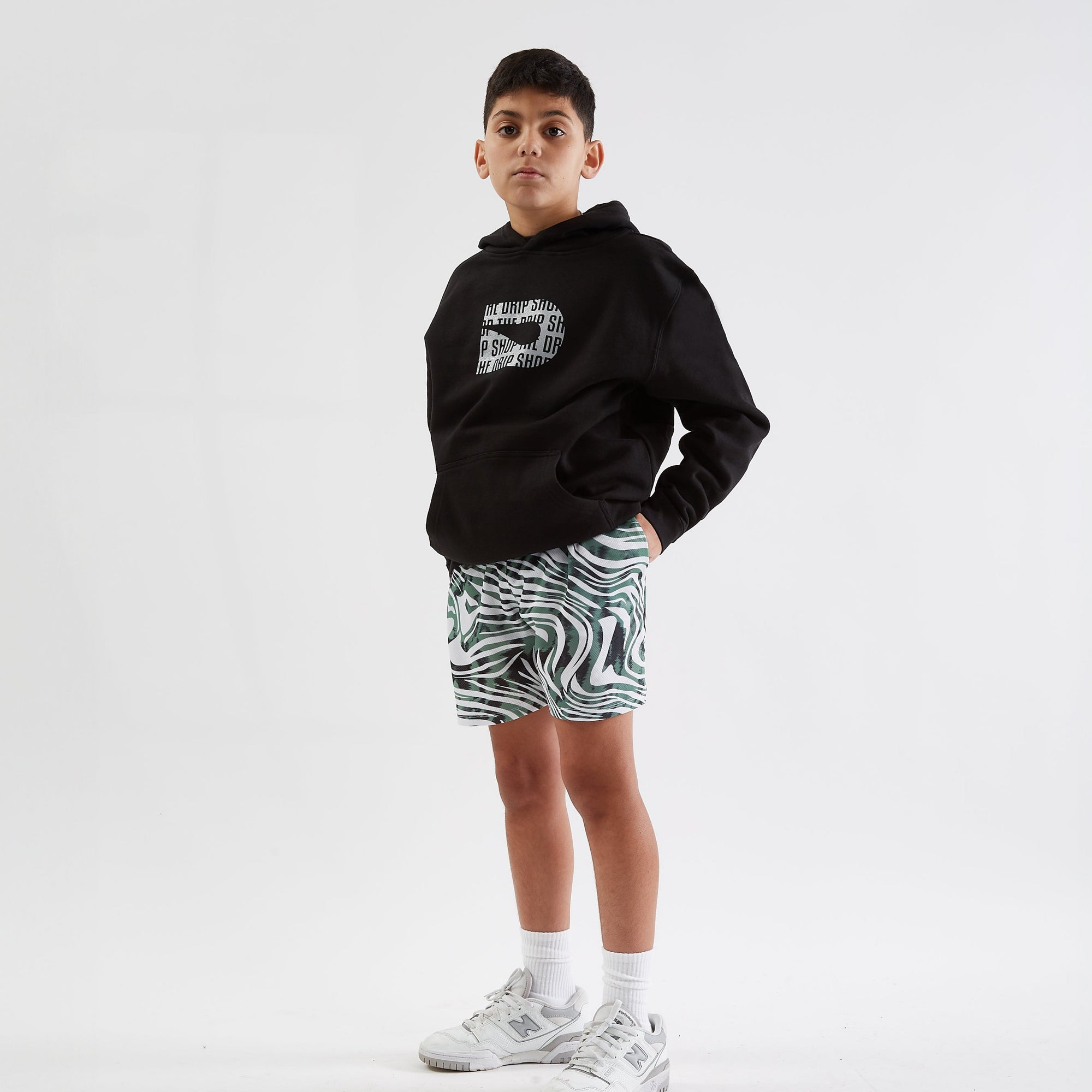 The Drip Shop Kids' Camo Swirl Shorts Apparel The Drip Shop Green Youth Small