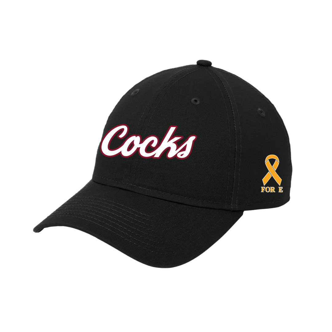 USC Rugby New Era® Adjustable Unstructured Cap Logowear University of So. Carolina Rugby White w Red Outlie Black Hat