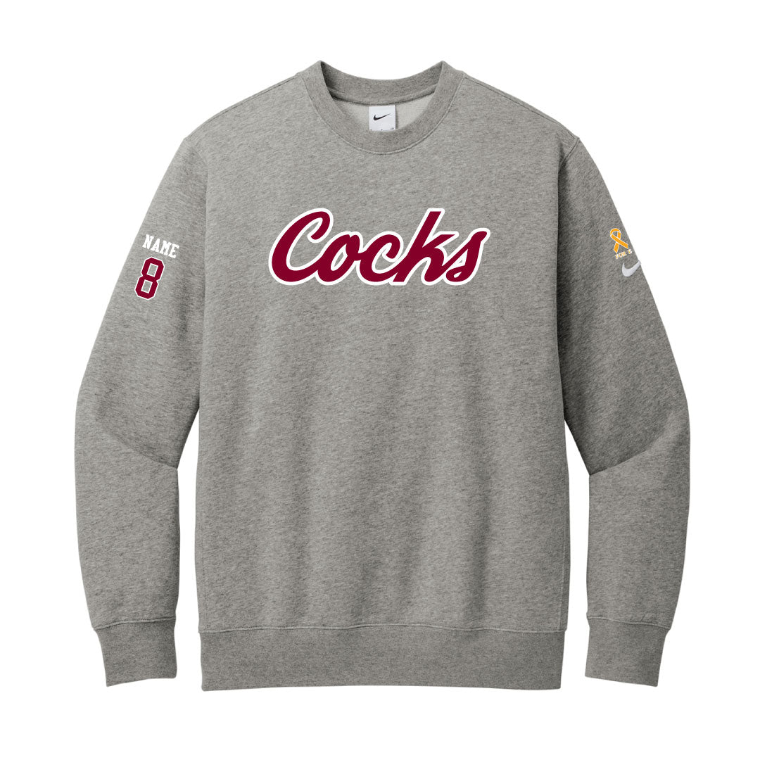 USC Rugby Grey Nike Club Fleece Crew Logowear University of So. Carolina Rugby Red W White Outline Mens S