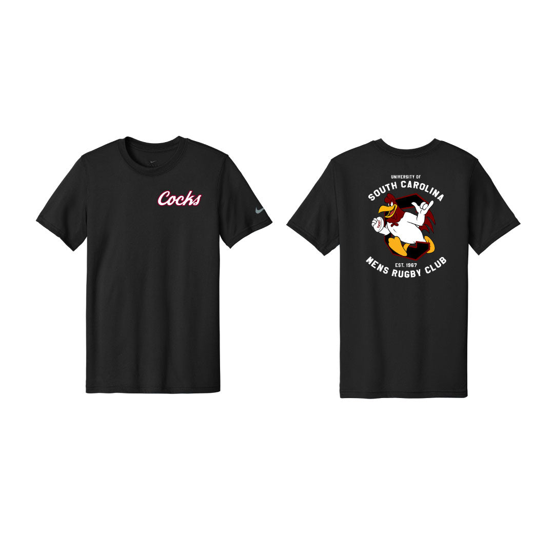 USC Rugby Comfort Colors Tee With Back Print Logowear University of So. Carolina Rugby Black Mens S