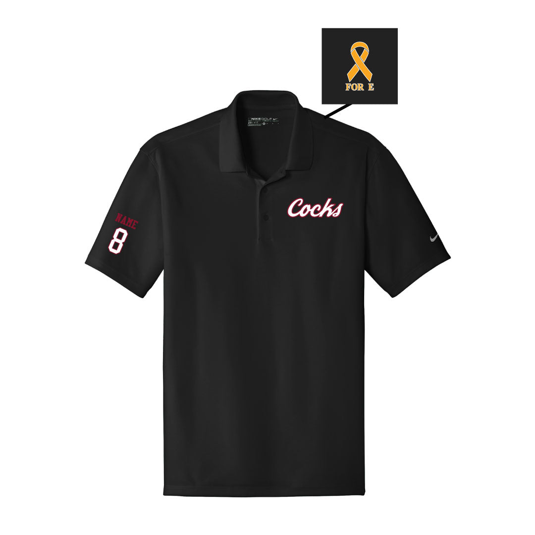 USC Rugby Black Nike Dri-FIT Classic Fit Polo Logowear University of So. Carolina Rugby White w Red Outline Mens S