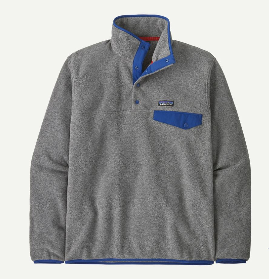 Patagonia Men's Lightweight Synchilla® Snap-T® Fleece Pullover Apparel Patagonia Nickel w/Clement Blue-NKCL Small