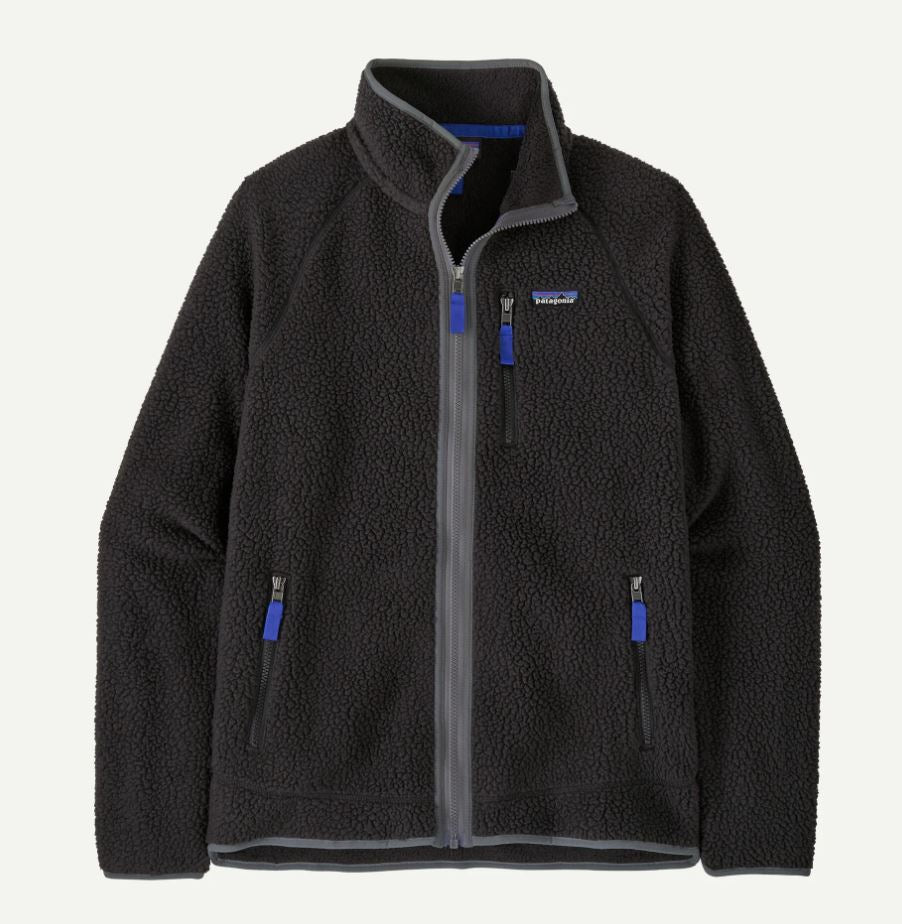 Patagonia Men's Retro Pile Jacket Apparel Patagonia Black w/Forge Grey Small
