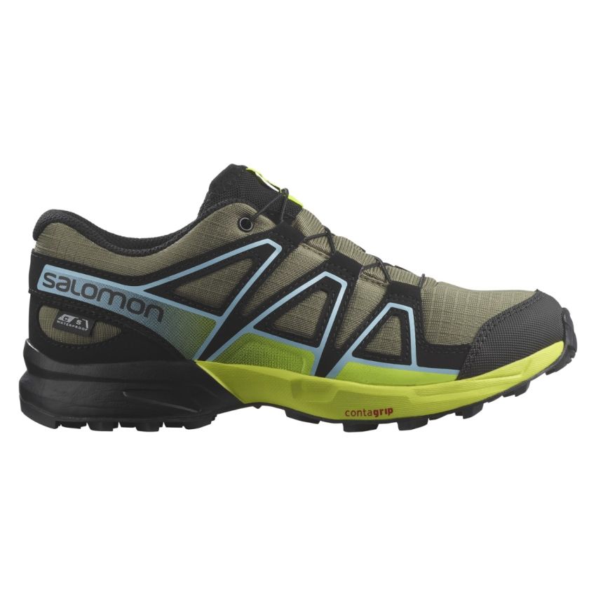 Salomon Kids' Speedcross Waterproof Footwear Salomon Deep Lichen Green/Black/Safety Yellow 2