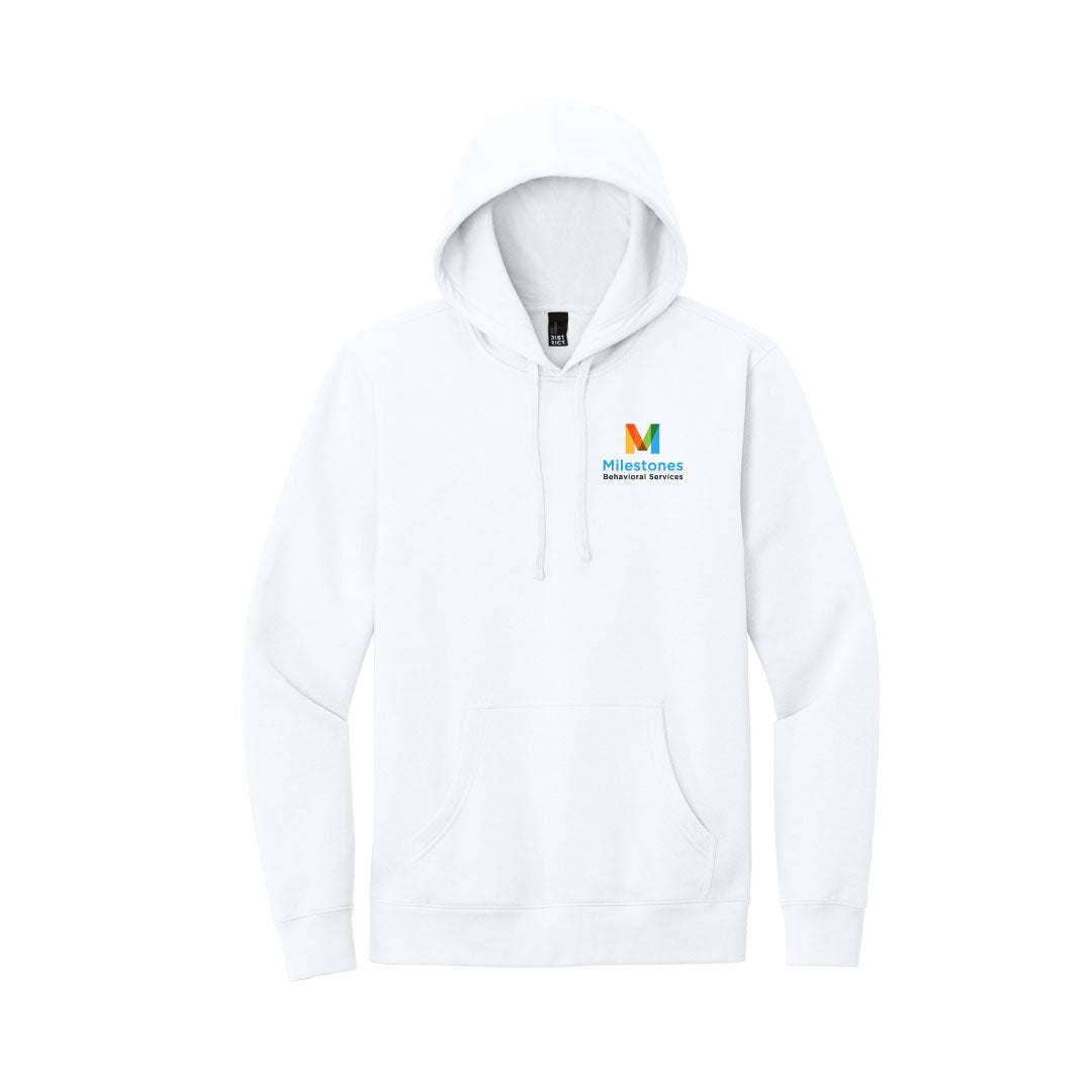Milestones Hooded Sweatshirt Logowear Milestones Behavioral Services White Adult XS