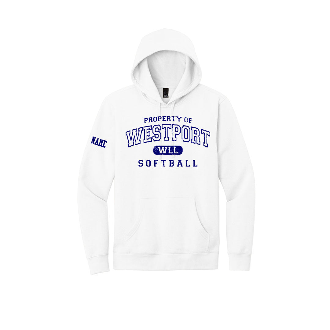 Westport LL Softball Hooded Sweatshirt Logowear Westport LL Softball White Adult XS