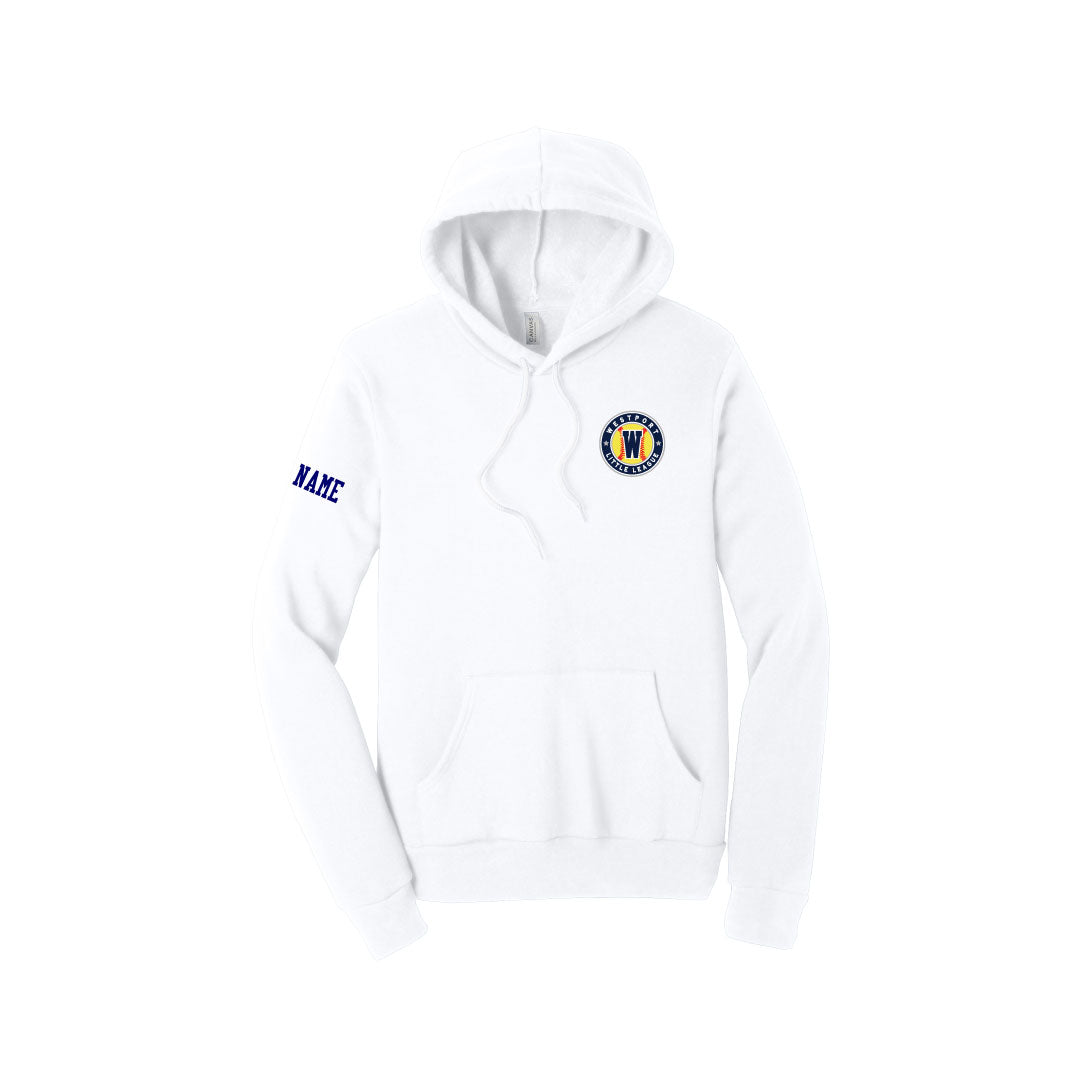 Westport LL Softball Sponge Fleece Hooded Sweatshirt Logowear Westport LL Softball White Adult XS