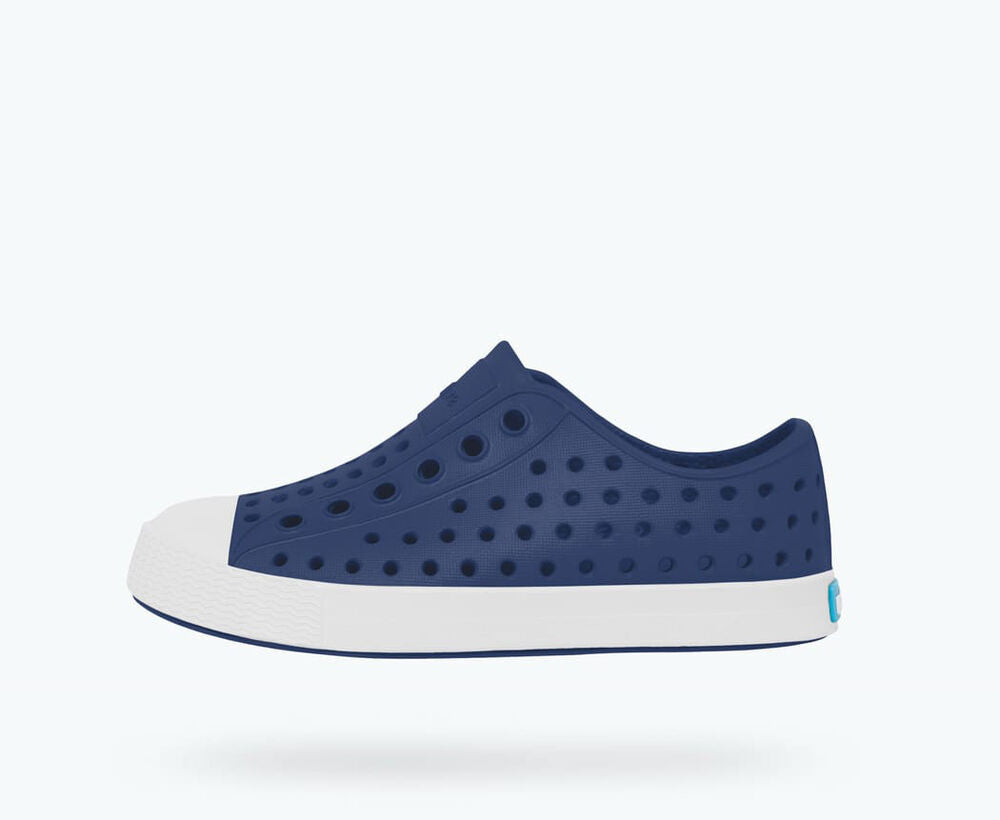 Native Jefferson Junior Footwear Native Footwear Regatta Blue/Shell White J1