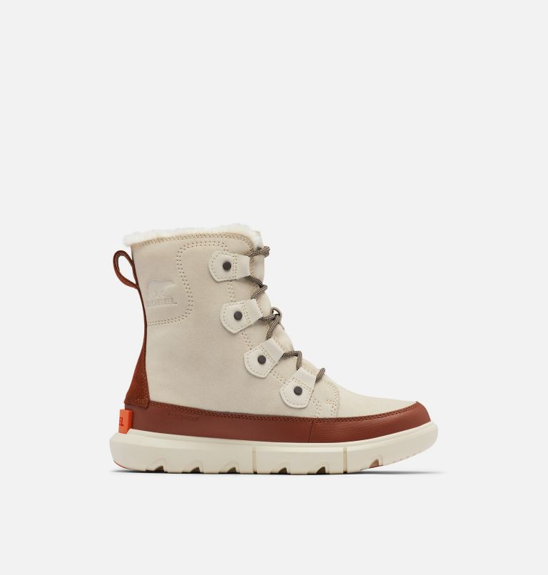 Sorel Women's Explorer II Joan Faux Fur WP Footwear Sorel Chalk/Wood-191 6