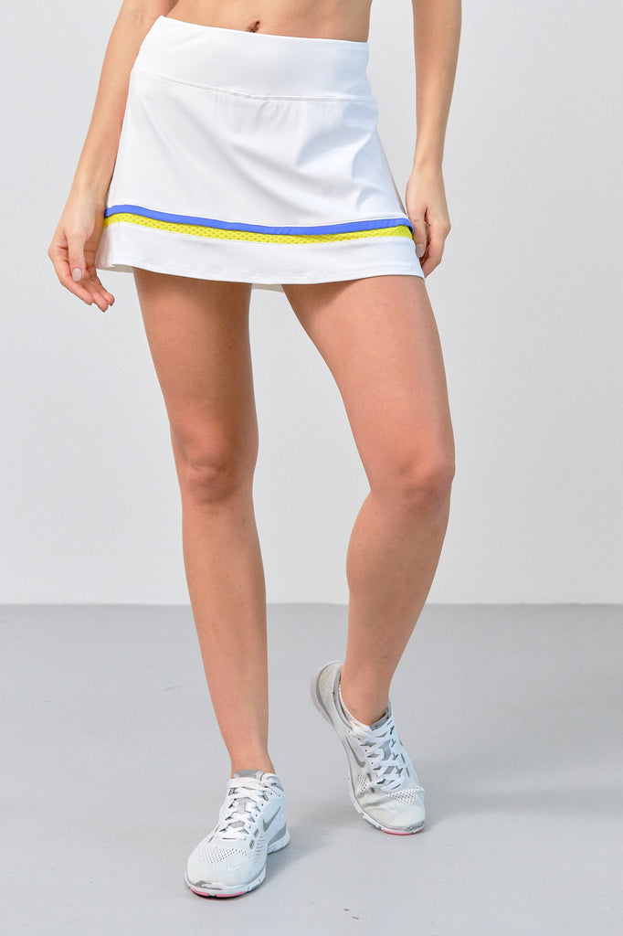 Lija Womens Elite Banded Arena Skort Apparel LIJA XSmall White Sulphur/Bluejay