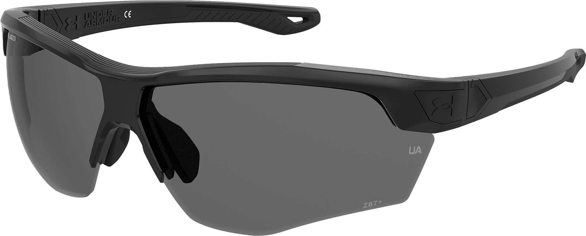 Under Armour Yard Dual Polarized Sunglasses Accessories Under Armour Shiny Black/Black/Grey Polarized Lense