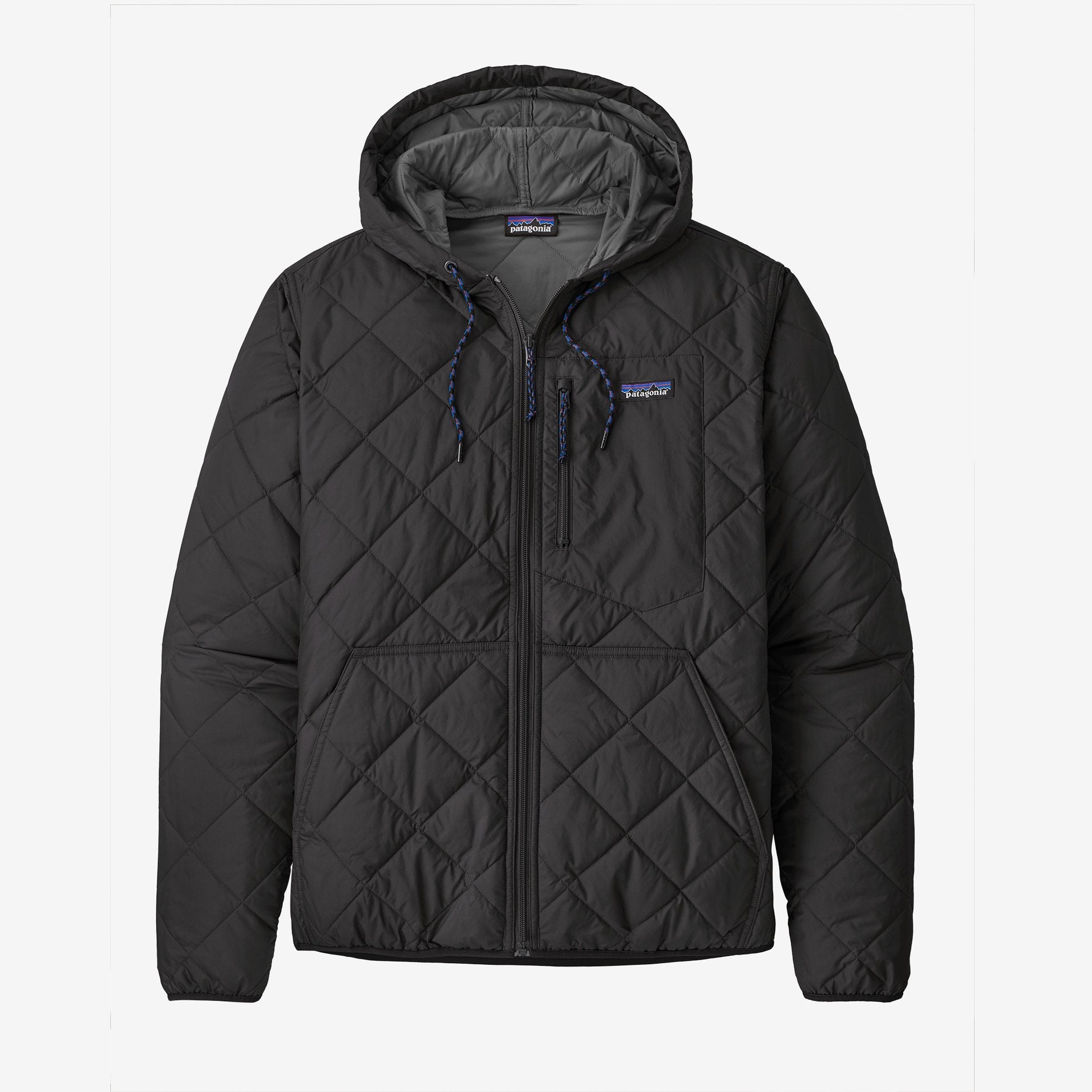 Patagonia Men's Diamond Quilted Bomber Hooded Jacket Apparel Patagonia Black-BLK Small