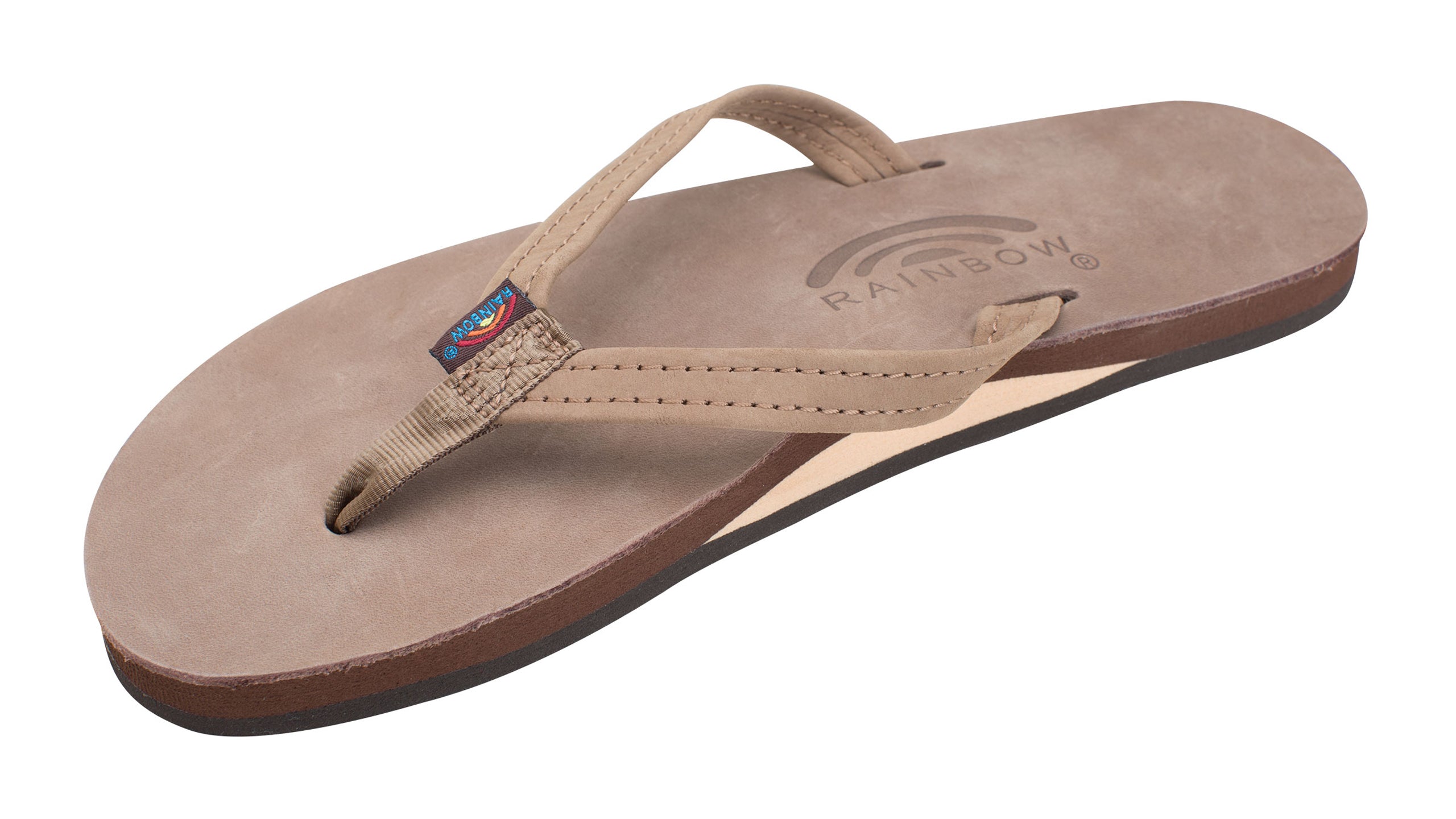 Rainbow Womens Single Layer Thin Strap Sandal Footwear Rainbow Sandals Dark Brown Small 5.5 - 6.5