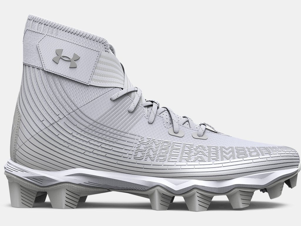 Under Armour Boys Ua Highlight Franchise Jr Football Cleats Footwear Under Armour White/Metallic Silver-102 1