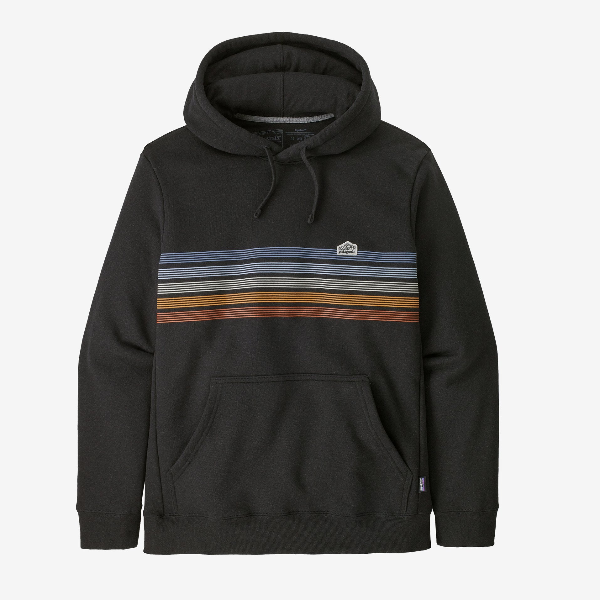 Patagonia Mens Line Logo Ridge Stripe Uprisal Hoody Apparel Patagonia Ink Black-INBK Small