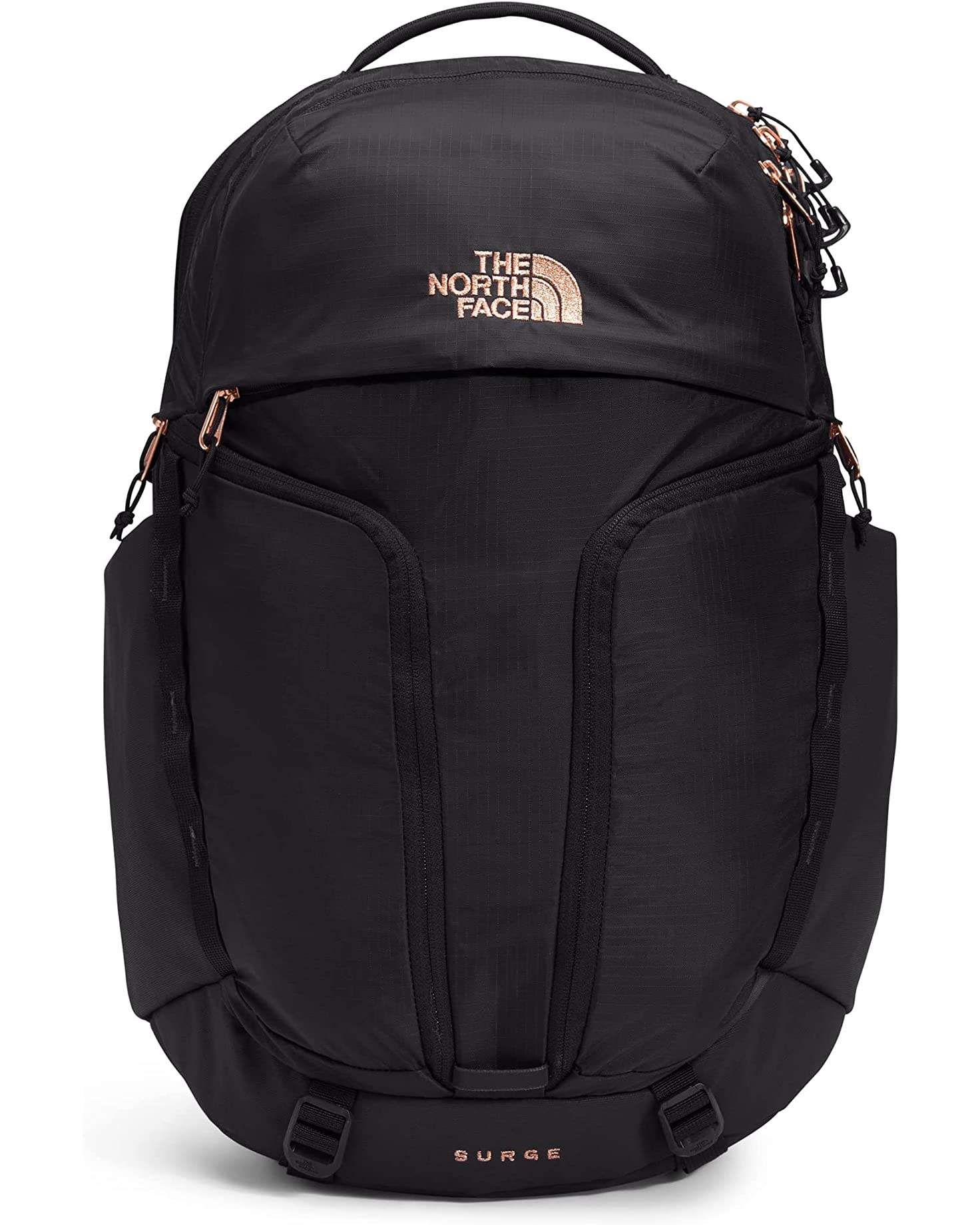 The North Face Women's Surge Backpack Accessories North Face TNF Black/Burnt Coral Metallic-7ZQ