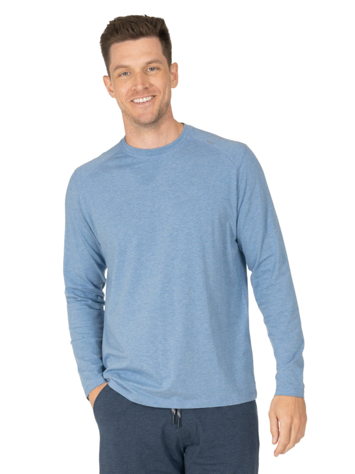 Tasc Men's Carrollton Long Sleeve Fitness T-Shirt Apparel Tasc Chambray Heather-452 Small