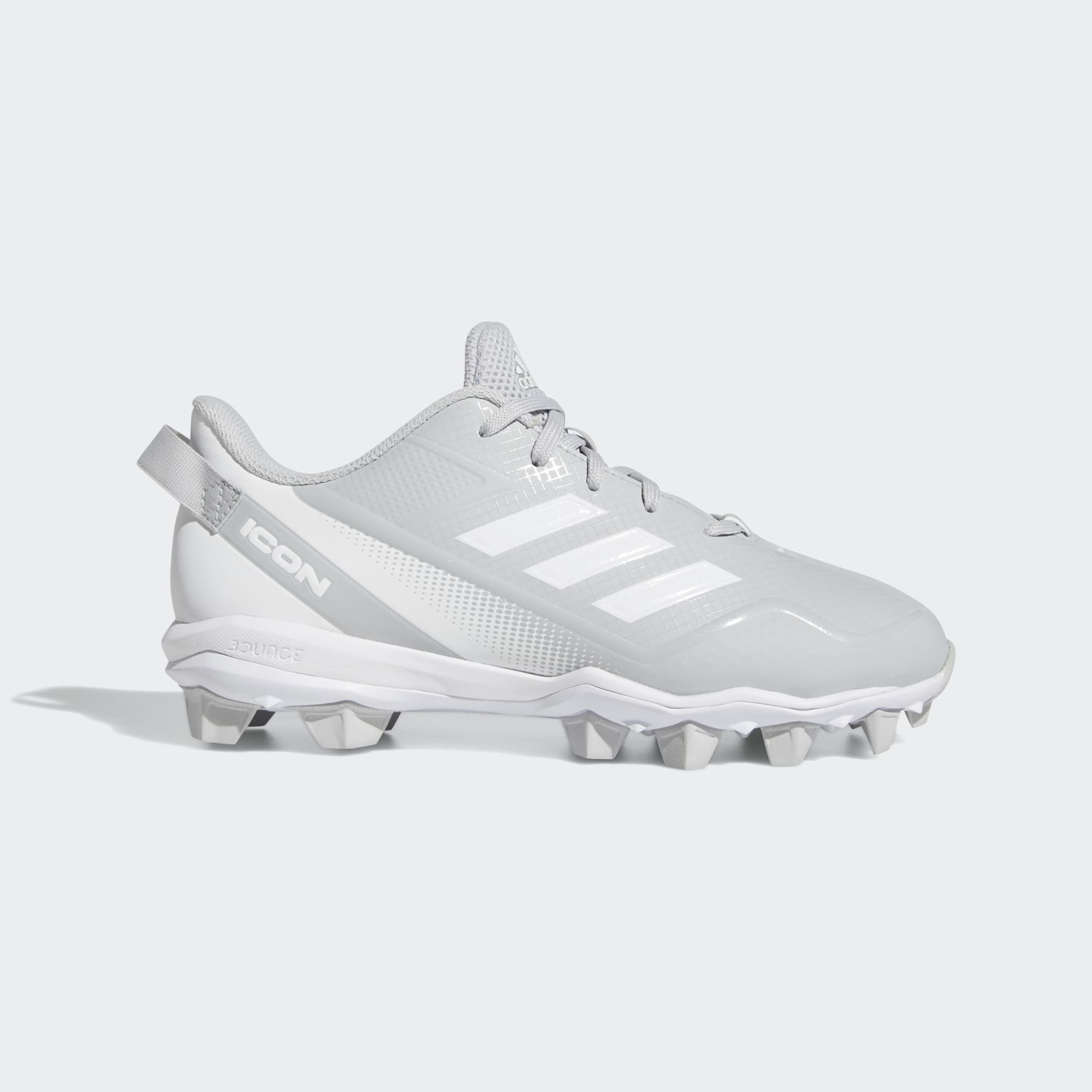 adidas Kids' Icon 7 MD Baseball Cleats Footwear Adidas 11 Team Light Grey/Footwear White/Footwear White-FY4417