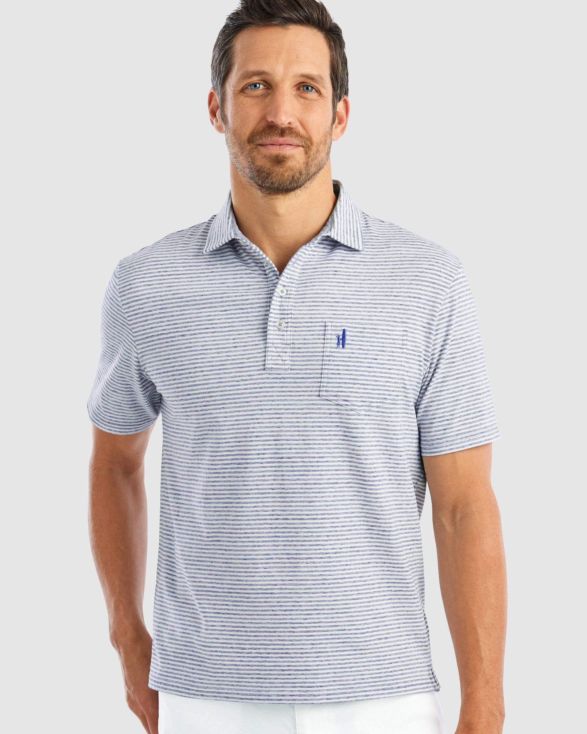 Johnnie O Mens The Original 4 Button Polo Dante Stripe Apparel Johnnie-O