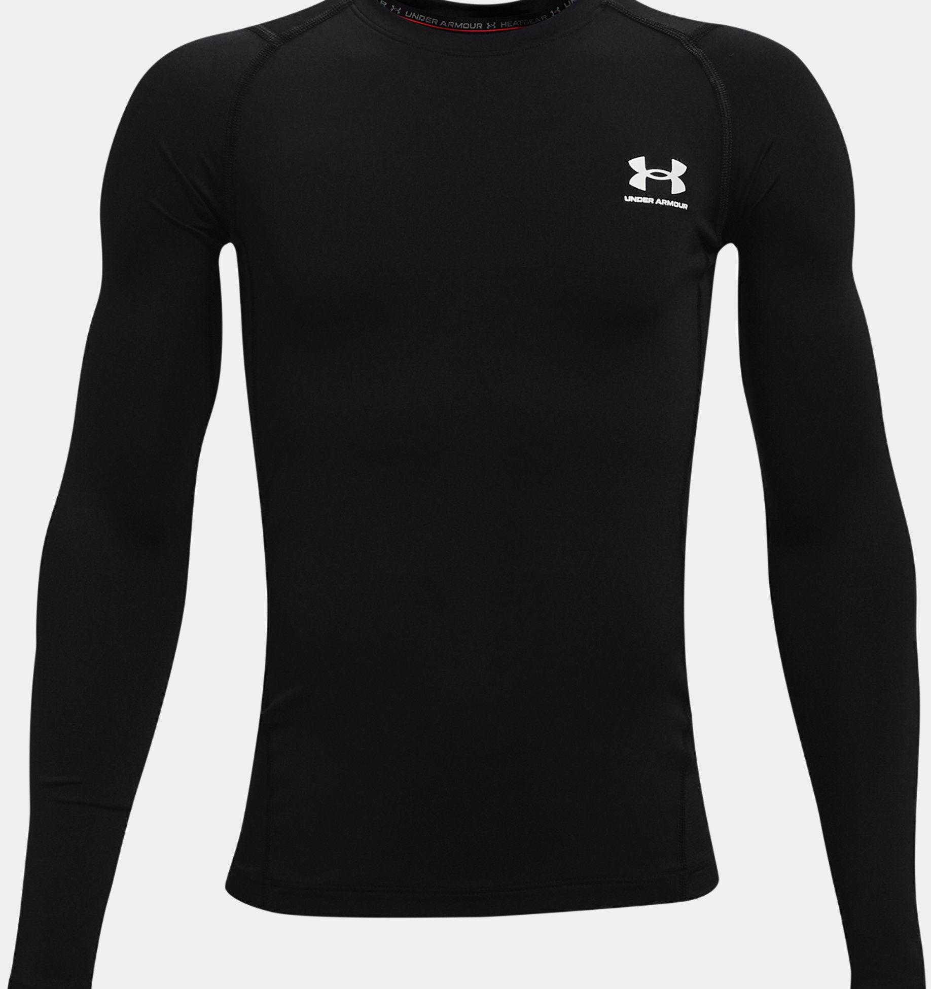 Under Armour Boys' Heatgear Armour Long Sleeve Apparel Under Armour Black/White-001 Youth Small