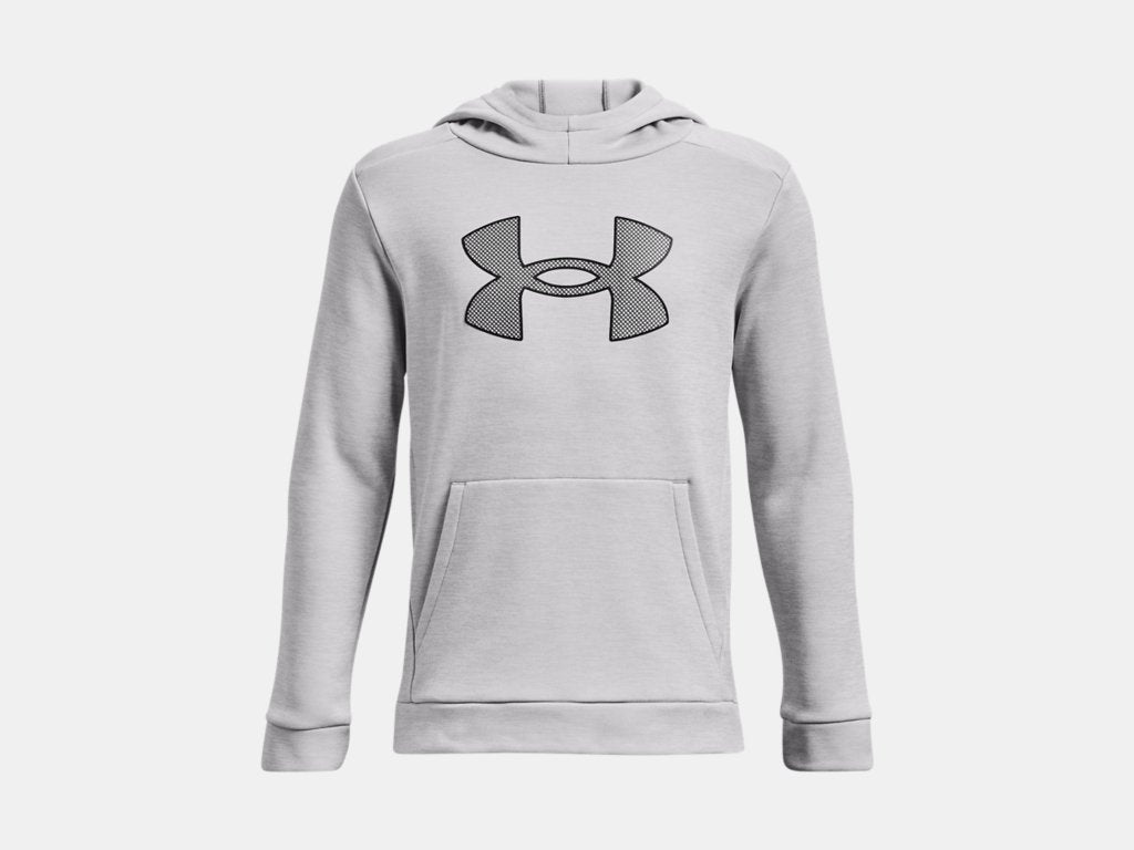Under Armour Boys Armour Fleece Big Logo Hoodie Apparel Under Armour Halo Grey/Black-015 Small
