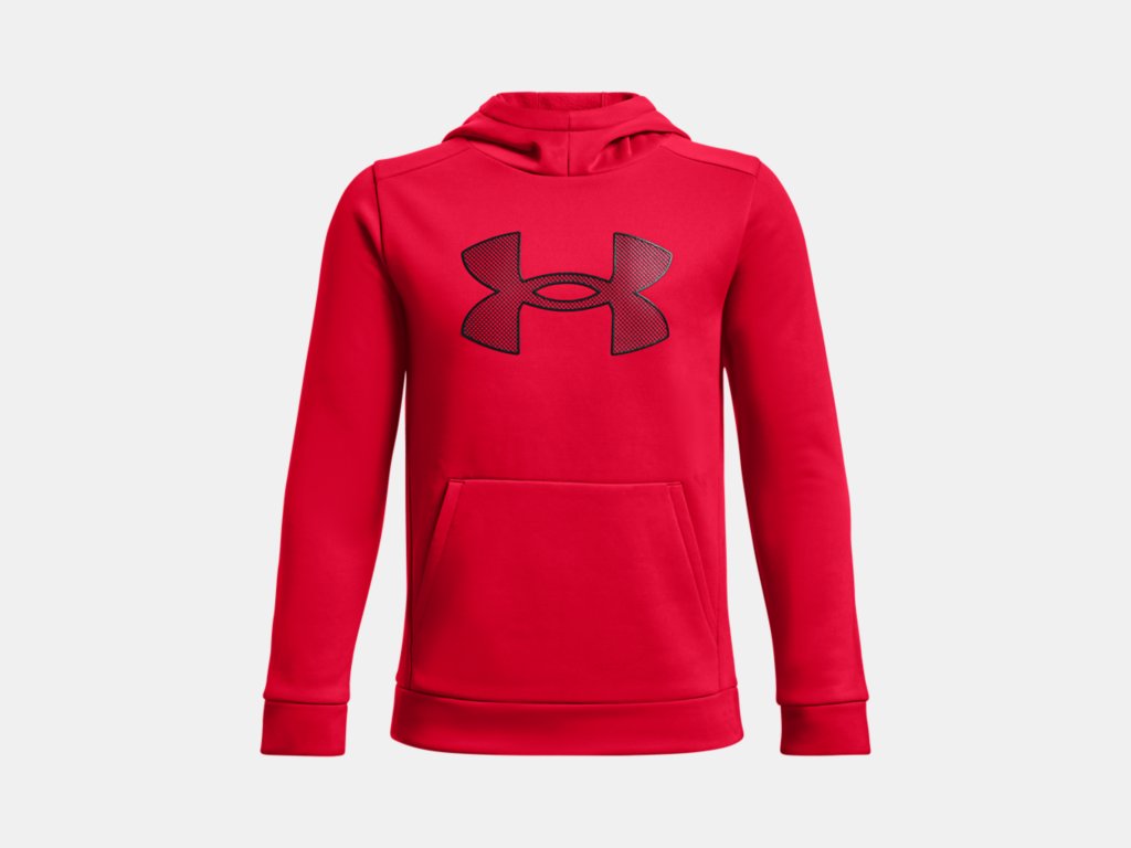 Under Armour Boys Armour Fleece Big Logo Hoodie Apparel Under Armour Red-600 Small