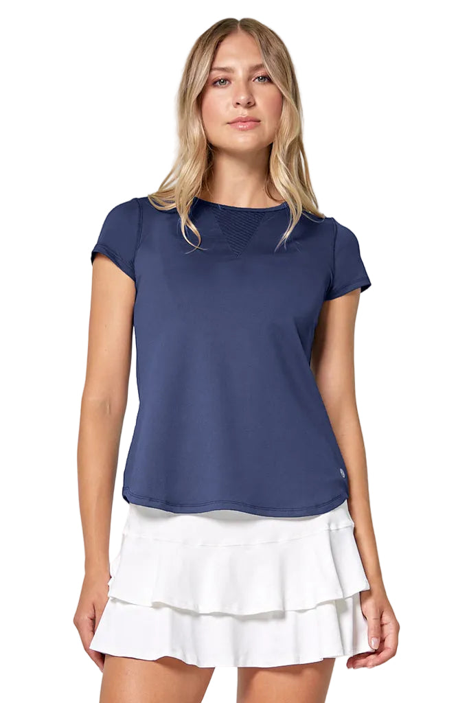 Lija Womens Elite Deep V Tee Apparel LIJA Dark Navy XSmall