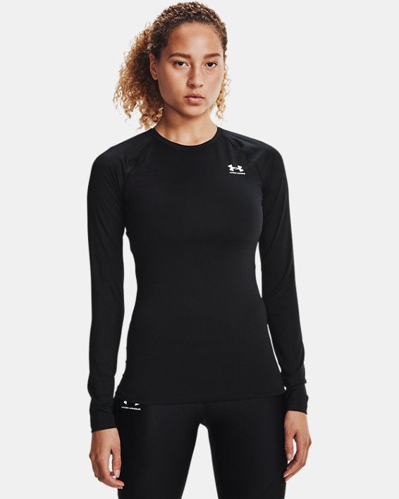 Under Armour Women's Heatgear Armour Compression Long Sleeve Apparel Under Armour Black-001 XSmall