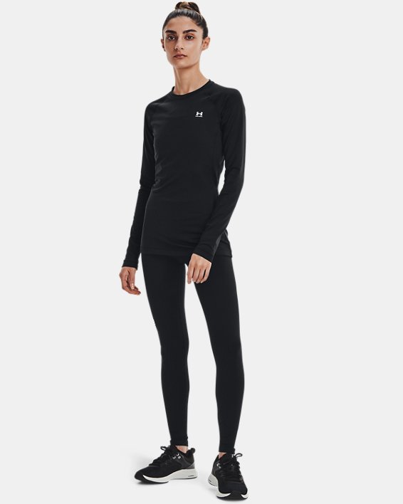 Under Armour Womens Coldgear Authentics Crew Apparel Under Armour Black/White-001 XSmall