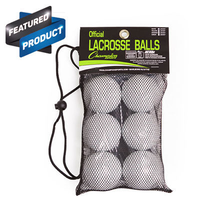 Champion Sports NOCSAE Lacrosse Ball Set of 6 Equipment CHAMPION SPORTS White