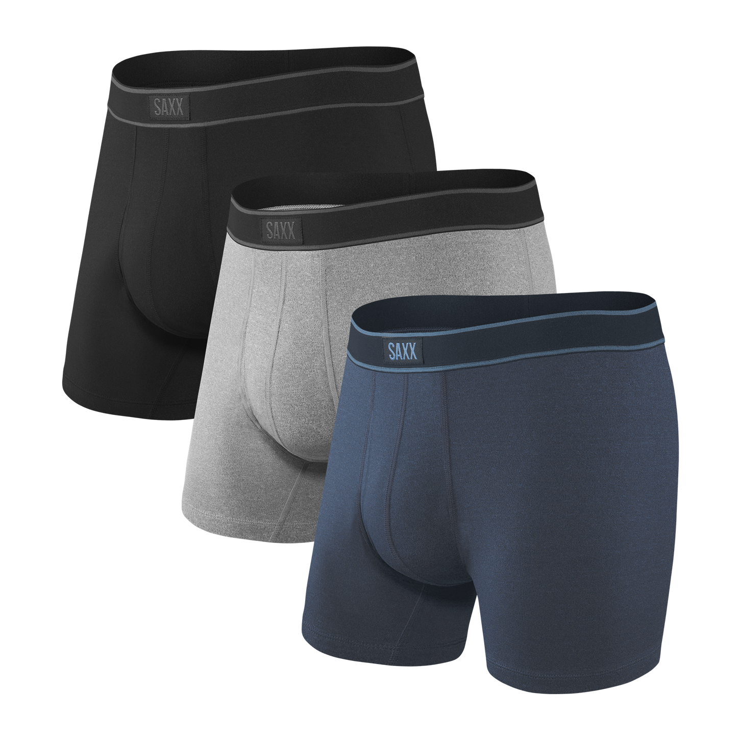 Saxx Mens Daytripper 3 Pack Boxer Briefs Apparel SAXX Small Black/Grey/Navy